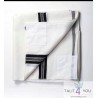 Talit katane en laine légère bandes noires