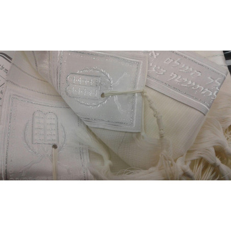 Talit Tachbets blanc