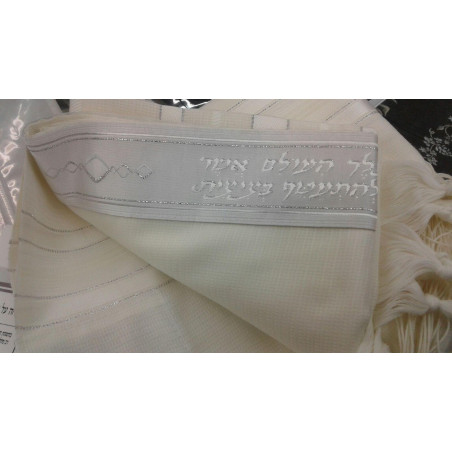 Talit Tachbets blanc