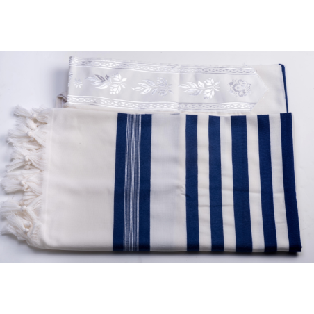 Talit Gadol - bandes bleues