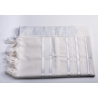 Talit Gadol - bandes blanches brillantes