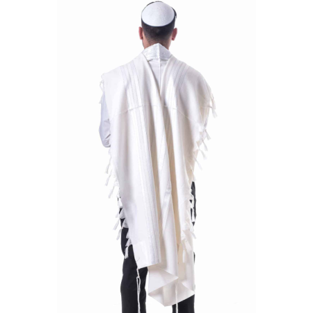 טלית גדול פאר קל לבן