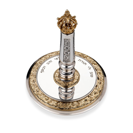 Bois de sefer Torah argent et or