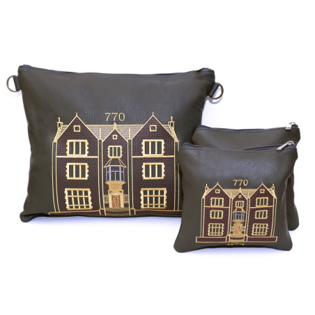 Talit and 2 tefilin Bag Habbad leather