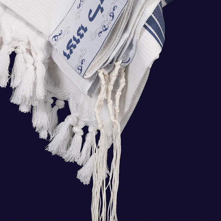 Talit Gadol blanc en coton enfant