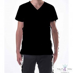 T-shirt tzitzit V negro