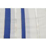 טלית תשבץ כחול כהה עם פס זהב