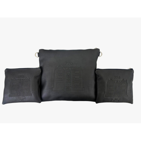 Talit and 2 tefilin Bag Habbad leather