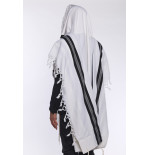 Talit Chabath bandes noires