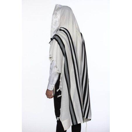 Tallit for Synagogue black bands