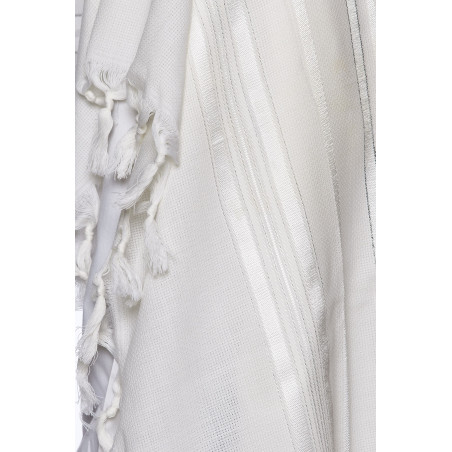 Tallit for Synagogue silver stripes