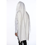 Tallit for Synagogue silver stripes