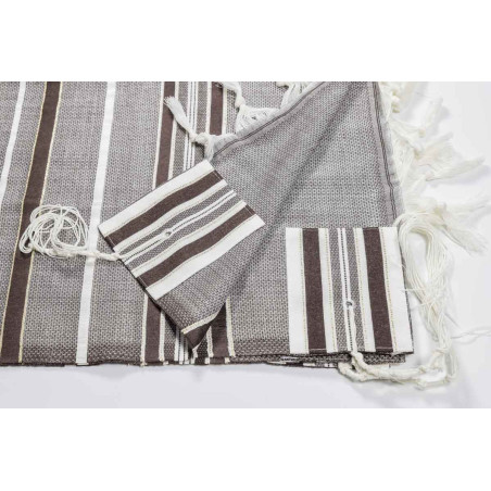 Brown Talit with Aleph